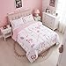 Castle Fairy Ice Hockey Kids Comforter Full,Cute Princess Bowknot Bedding Set for Teens Youth Children Bedroom Decor,Pink Bow Tie Printed Reversible Quilt Sets,Sport Girls Woman Quilt Set,3Pcs