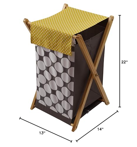 Bacati SDGYHA Dots/Pin Stripes Grey/Yellow Hamper thumb #3