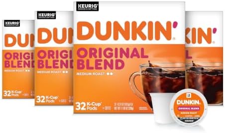 Dunkin' Donuts Original Blend K-Cup Pods for Keurig Brewers, Medium Roast, 128 Count
