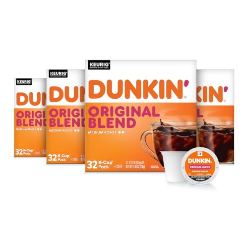 Dunkin’ Original Blend Medium Roast Coffee, Keurig K-Cup Pods, 128 Count