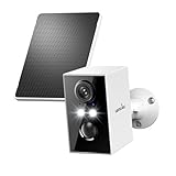 wansview Cameras for Home Security-2K WiFi 6 Outdoor Camera Wireless with Solar/Battery Powered and Color Night Vision, AI Motion Detection, IP65 Waterproof, 2.4GHz WiFi Only, Alexa, A1 1P White