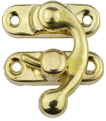 Tia Small Metal Lock/Buckle/Latch/Hook/Swing Clasp for Wood Jewellery/Gift Box & Small DIY Works, with Screws (Size-34x28mm)-