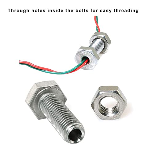 Image of 2pcs Cylindrical Hollow External Hexagon Screw 304 Stainless Steel Lamp Threading Screws Through Hole Bolt M10x30