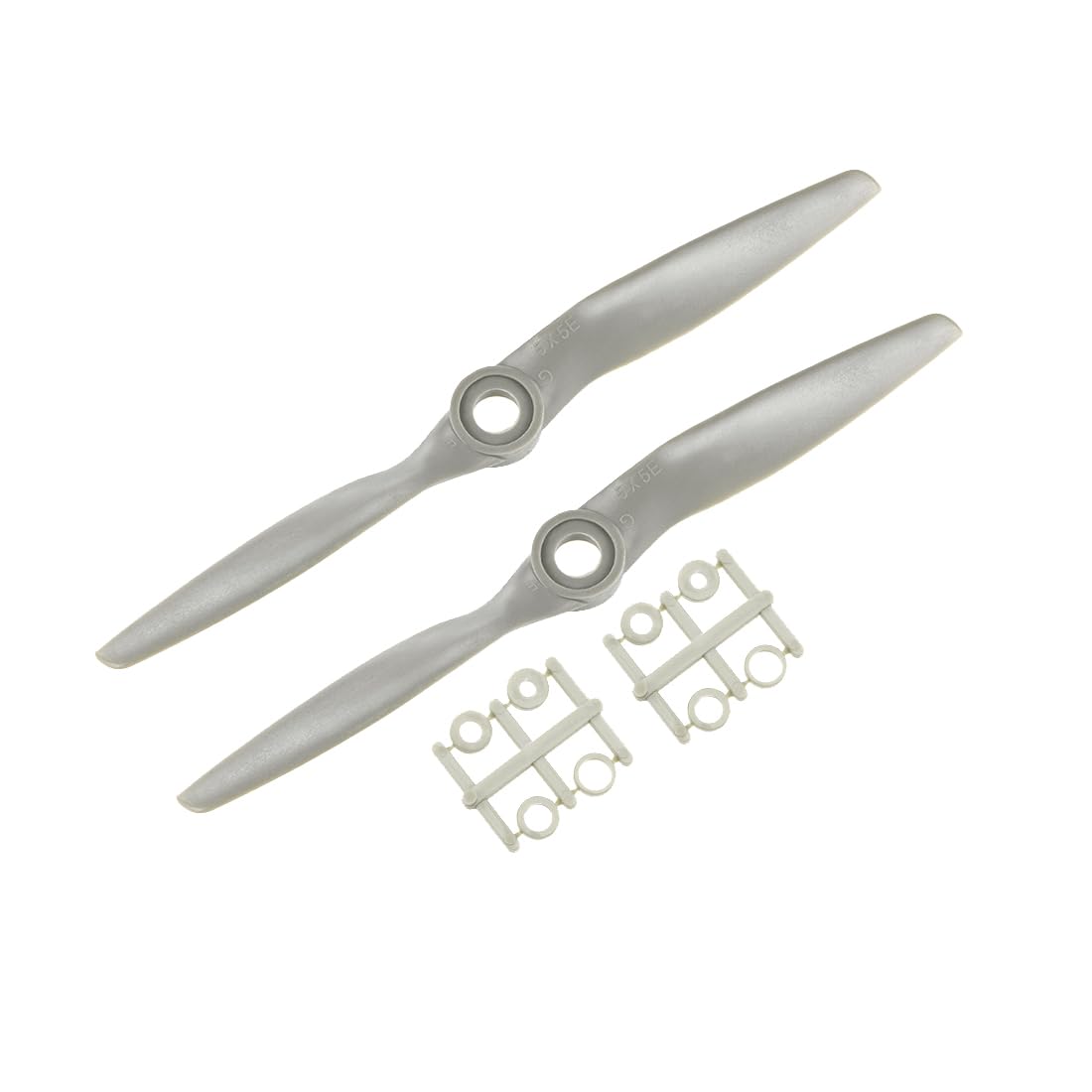 RC Propellers CW 5x5 Inch 2-Vane for Airplane Nylon Gray 2Pcs with Adapter Rings