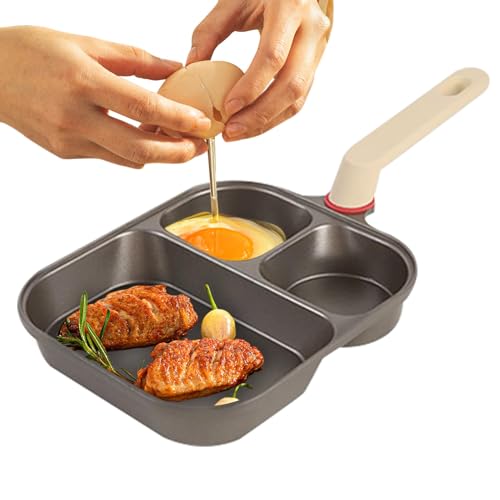 Molde antiadherente para huevos – Juego de 3 sartenes para panqueques con espátula y cepillo de aceite | Mango ergonómico para una fácil preparación del desayuno y cocción