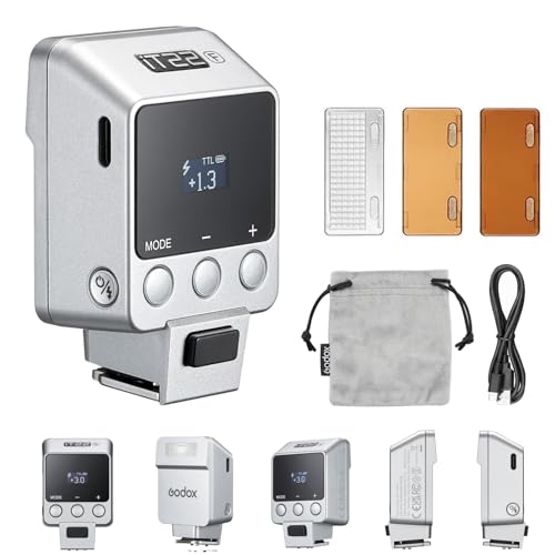 GODOX iT22F TTL Flash d'appareil photo 1/8000s HSS 700 flashs à pleine puissance Temps de recharge 1,5 s Caméra Speedlite avec diffuseurs magnétiques et filtres de couleur pour appareils photo