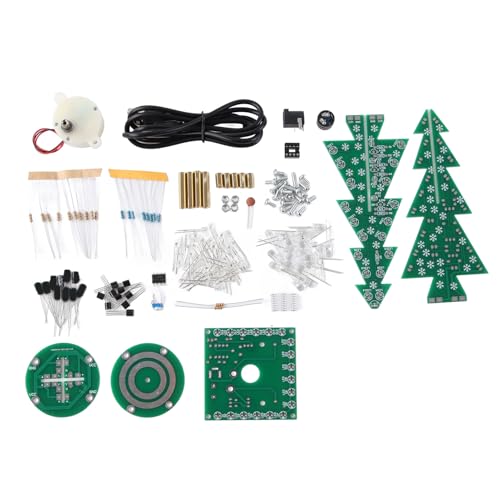 Kit de electrónica de árbol de Navidad giratorio para aprender a soldar circuitos 6