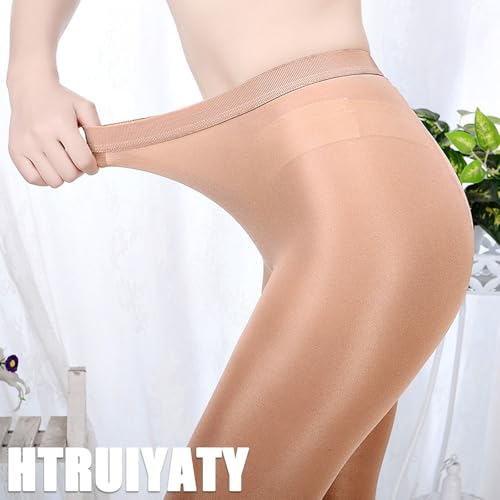 HTRUIYA 70D Women Shiny Tights Oil Shimmer Glossy Control Dance Stocking High Stretch Pantyhose For Shaping4