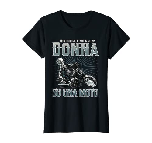 Womens Biker Woman Birthday Gift Idea Moto Bike T-Shirt