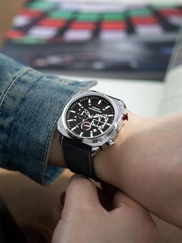 Image of French Connection Chronexis Black Dial Chronograph Watch for Men - FCB19SBL