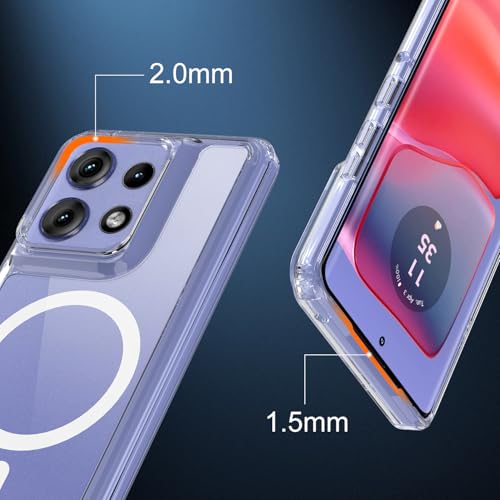 Image of For OPPO A79 Case, Pure Transparent Design, Shockproof, Scratch Resistant Back, Built-in Magnet, Compatible with MagSafe, Clear Case, US Military MIL Standard Certified, Hybrid, TPU Bumper, PC Micro