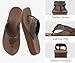 COFACE Flip Flops for Women with Comfortable Arch Support Ladies Fashion Lightweight Wedge Flip Flops Summer Soft Cushion Platform Thong Sandals for Beach, Brown Size 9