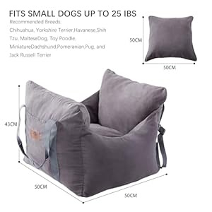 NexHome-Dog-Car-Seat-Dog-Beds-for-Small-Dogs-Waterproof-Dog-Booster-Seat-for-Car-with-Storage-Pockets-Clip-On-Safety-Leash-Pet-Car-Seat-Puppy-Travel-Carrier-Bed-Up-to-25lbsGray - Cucciolini Doodles   NexHome-Dog-Car-Seat-Dog-Beds-for-Small-Dogs-Waterproof-Dog-Booster-Seat-for-Car-with-Storage-Pockets-Clip-On-Safety-Leash-Pet-Car-Seat-Puppy-Travel-Carrier-Bed-Up-to-25lbsGray