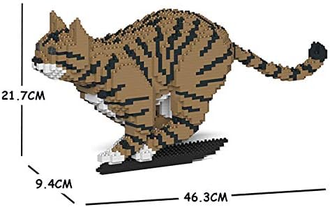 Diagram showing dimensions of the assembled JEKCA Tabby Cat model