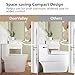 DeerValley Compact One Piece Toilet, Small Toilet for Bathroom with Comfort Wider Chair Seat, Modern Toilets Powerful Flush Tall Hight 12'' Rough-In Toilet White 23.6