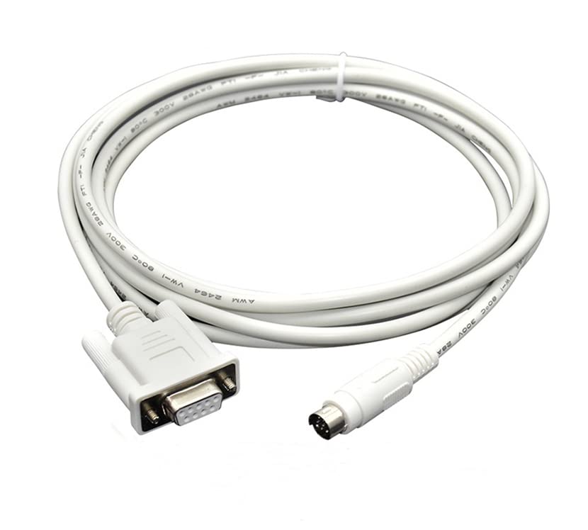 DVPCAB215 Suitable for PC-DVP Serial Communication Cable PLC Download line Data Cable Programming Cable (White 15m)