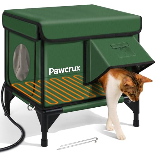 Weatherproof Heated Cat House with Insulation