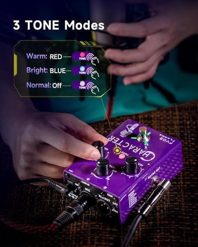 Image of FLAMMA FV03 Vocal Effects Pedal Voice Processor Vocal Amplifier Stompbox Voice Changing Sounds Like Robot Male Female Baby with Delay Reverb Effects for Polishing Up Vocals Includes Guitar Playing