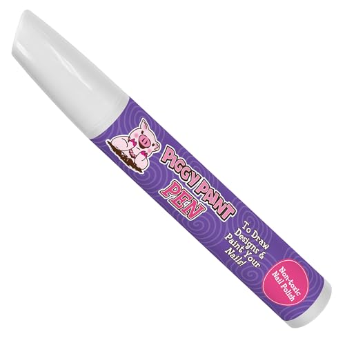 Piggy Paint Nail Polish Pens - Non-toxic Markers for Little Girls & Kids of All Ages, Water Based Formula, Safe, Cruelty Free & Vegan, Durable Finish, Natural - Purple Power