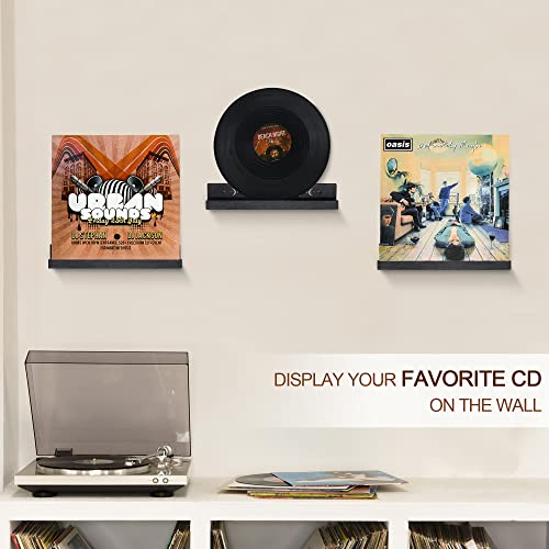 Set Of 3 Crystal Shelf Display Rustic Wooden Moon Shelf, Floating Shelves For Crystals And Vinyl Record Storage, Display Shelves For Living Room, Bedroom, Dorm Room (Black) #TOP3