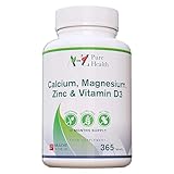Calcium, Magnesium, Zinc & Vitamin D Supplement | Premium Multi-Vitamin Supplement | 365 Easy to Swallow Tablets (1 Year Supply) | Multimineral with Calcium Immune Booster |Osteo Supplements
