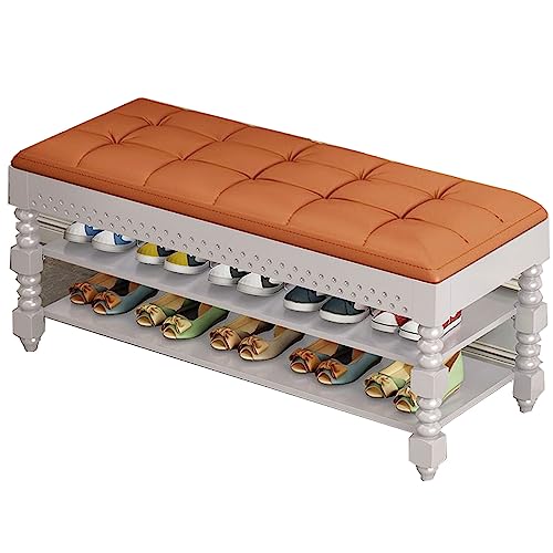 Meuble à chaussures compact 60cm avec banc de rangement et coussin cuir