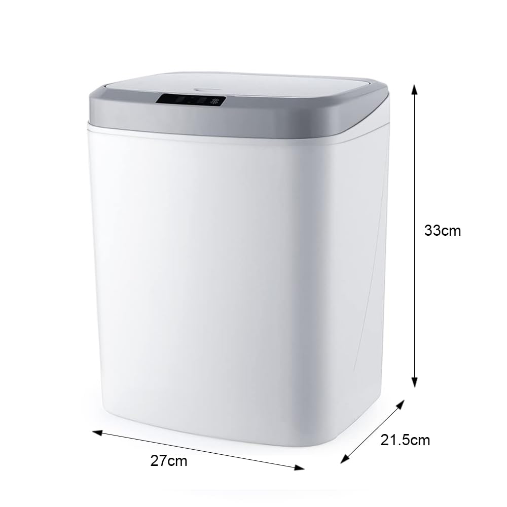SIC Pattumiera Automatica Piccola (16 Litri) Pattumiera Bagno, Cucina, Bidone Intelligente Porta Spazzatura Elettrica Smart, Pattumiera Intelligente e Antiodore, Cestino con Sensore di Movimento