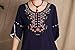 Ashir Aley Girls Embroidered Peasant Tops Mexican Bohemian Blouses Navy Blue Medium/8-10