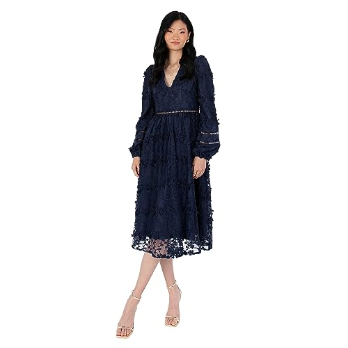 Robe de mariée civile ou demoiselle d'honneur bleu marine midi