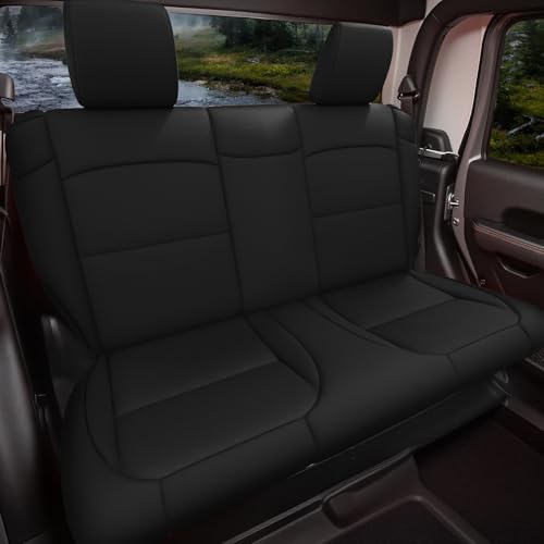 Image of GIANT PANDA Gladiator Seat Covers Custom Fit for Jeep Gladiator 2020-2026 Without Rear Cup Holder JT Sport Rubicon Mojave Willys Freedom,Solid Black