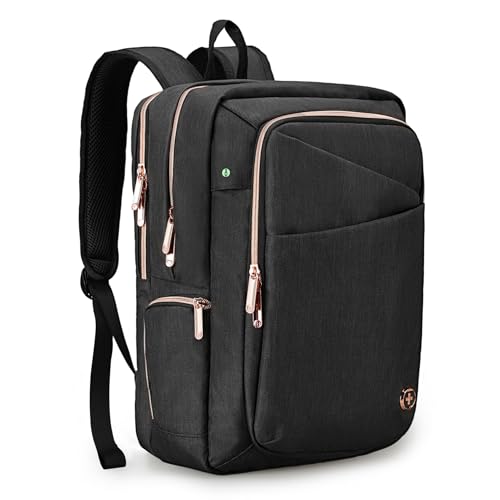 Swissdigital Design Business Laptop Backpack For Women,With USB Charging Port Computer Work Backpack,Fits 15.6 Inch Laptop Compact Travel Casual Backpack,Black | SD1006-01 by Swissdigital - Used condition - US$64.27