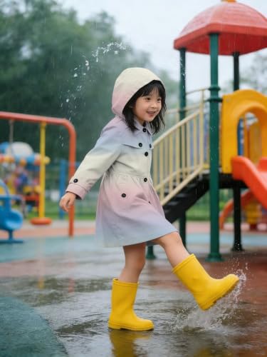 Image of SANGTREE Girl's Waterproof Trench Coat Hooded Lightweight Windbreaker Rain Jackets