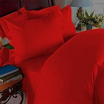 Elegance Linen Wrinkle-Free- 1500 Thread Count Twin/Twin XL Size Egyptian Quality 2pcs Duvet Cover Set, Solid, Red