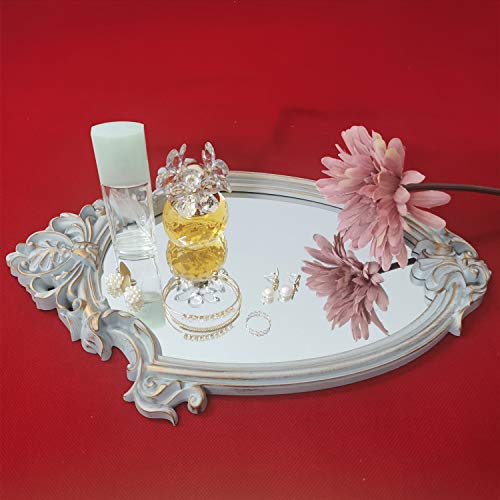 Yash Decorative Wall Mirror, Vintage Hanging Mirrors For Bedroom Living-Room Decor,, 11”X 16.5”, Antique Silver #TOP7