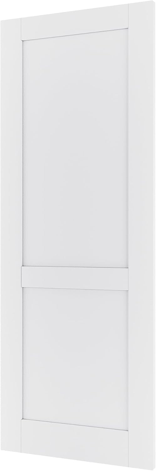 WINSTELLAR 18"x80" 2-Panel Shaker Style White Primed Solid Core Interior Door Slab, Paintable Bedroom Door, Wood Doors for Pantry, Laundry, Closet as Prehung, Pocket Doors, NOT Included Hardware