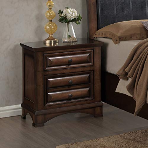 Roundhill Furniture Broval 179 Light Espresso Finish Queen Storage Bed, Dresser, Mirror, Night Stand Wood Bed Room Set #TOP3