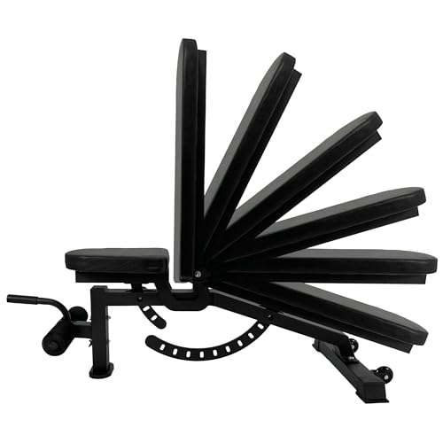 BRAINGAIN Banco ajustable – plano, inclinado, declinación – ahorra espacio en casa gimnasio equipo