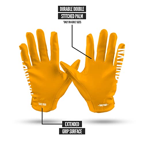 Nxtrnd G1 Pro Football Gloves, Men's & Youth Boys Sticky Receiver Gloves (Yellow, X-Large) #TOP4