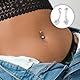 PSOWQ 1 Stück G23 Titan Antiallergie Bauchnabelpiercing Chirurgenstahl Silber,14G Banane Bauchnabelpiercing, Bauchnabelpiercing Lang 10 mm Nabelpiercing Belly Piercing Körperschmuck