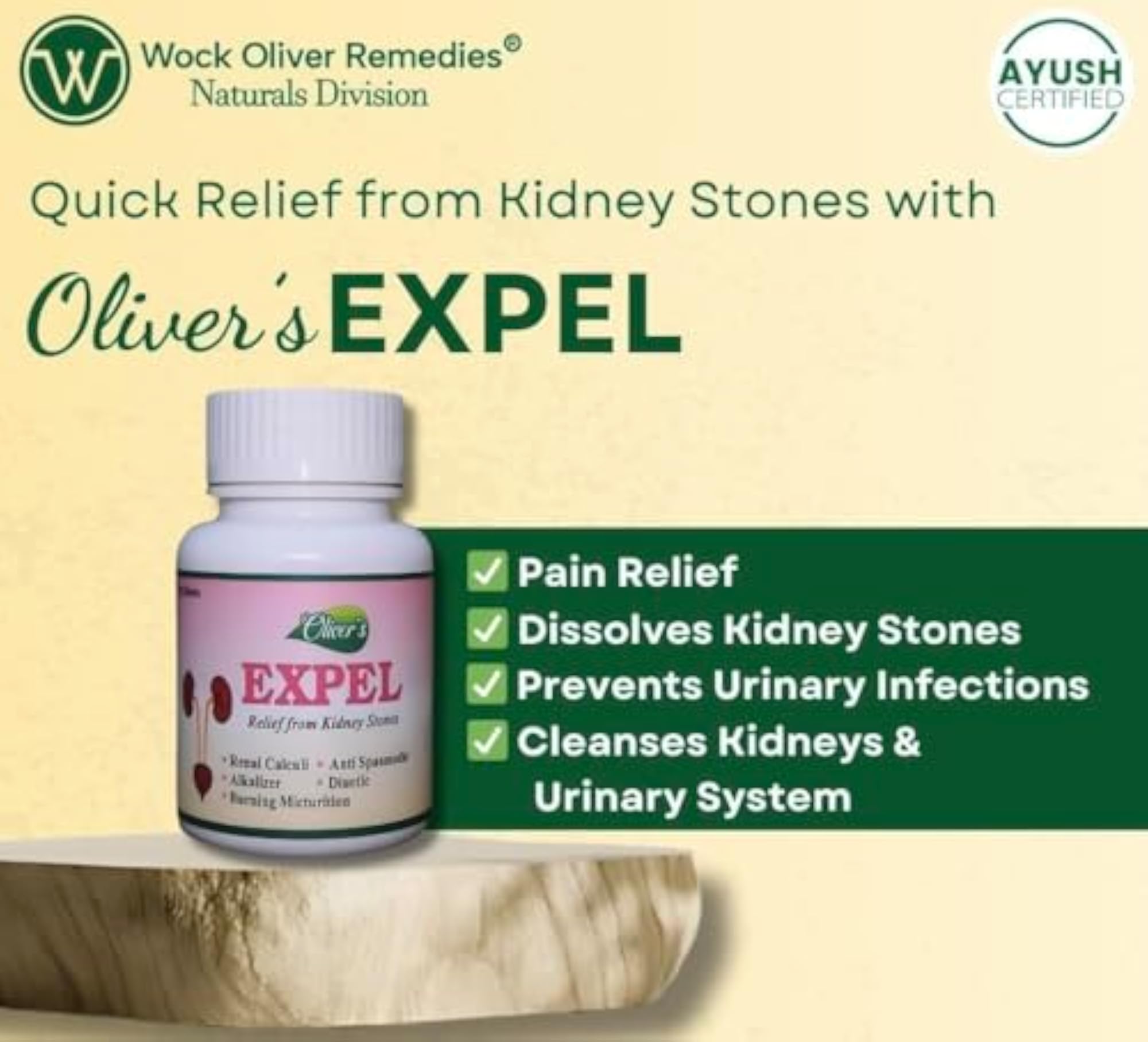 Oliver's Expel Stone Remover Tablets 60 Tabs, Herbal Remedy