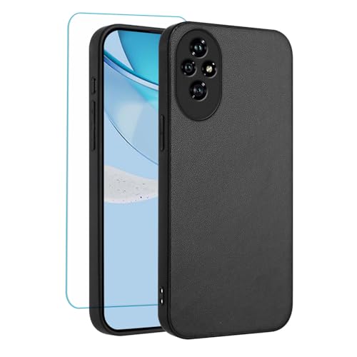 Coque de téléphone pour Honor 200 Pro 5G en cuir noir mince antichoc