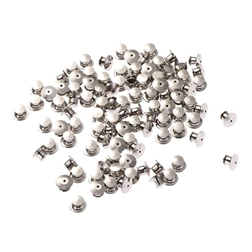 SOLUSTRE 100 Pezzi Tacchetti Antiurto Tubolari Semi-acciaio Serrature a Spillo Rivetti in Pelle Pin Indietro Adattatore Per Trapano Dado Per Rivetti Elettrici Doppia Faccia Accessori