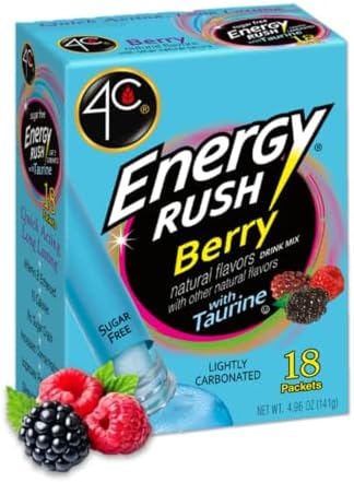4C Totally Light 2 Go Energy Rush Berry, Sugar Free, 14-Count, Boxes (Pack of 3)