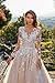 Tulle Wedding Dresses for Bride with Lace Appliques A Line Women Dress Long Sleeves Beach Bride Dress with Train HS006-14