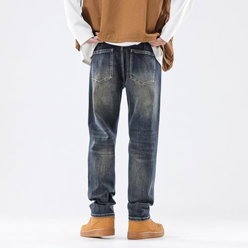 Jeans Pants Trousers Denim Spring and Autumn Harun Men's Retro Blue Elastic Loose Cone Casual Long2