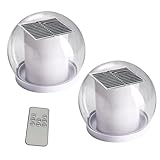 Luces de piscina solar flotante 2 piezas Control remoto Lámpara flotante Flotación impermeable luces de piscina automáticamente encendido/apagado que flotan 3 modos velas flotantes para la piscina De