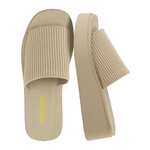 Image of CUSHIONAIRE Pim Wedge Chunky Platform Womens Sandals with Firm Knit Upper & Memory Foam Summer Sandals for Women