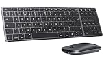 seenda Bluetooth Keyboard and Mouse for Mac, SKM64-2 Multi-Device Rechargeable Slim Keyboard and Mouse Set Compact with Number Pad, Specially for MacBook Pro/Air, iPad, iMac, Black and Grey