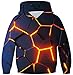 Loveternal 3D Druck Kapuzenpullover Bienenwabe Hoodie Long Sleeve Pullover Kinder Sweatshirt für Jungen Mädchen Weiß XL