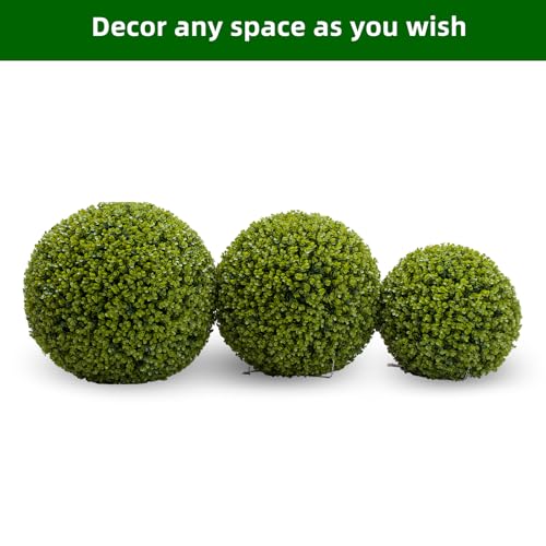 Topiary Ball 2 Pcs, Artificial Boxwood Topiary Balls Garden Spheres Decorative Balls for Outdoor Patio Garden and Indoor, Wedding Decoration, 21 Inch